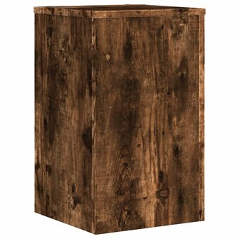 Plantenstandaards 2 st 30x30x50 cm bewerkt hout gerookt eiken 7