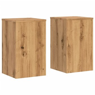 Plantenstandaards 2 st 30x30x50 cm hout artisanaal eiken 2