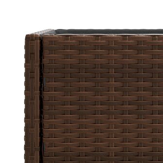 Plantenbakken met schap 2 st 70x28x70 poly rattan bruin 10