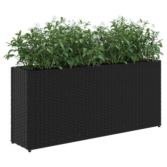 Plantenbakken met 2 potten 2 st 90x20x40 cm poly rattan zwart 4