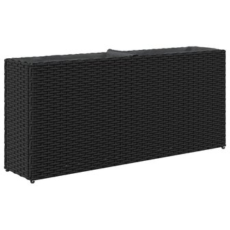 Plantenbakken met 2 potten 2 st 90x20x40 cm poly rattan zwart 8