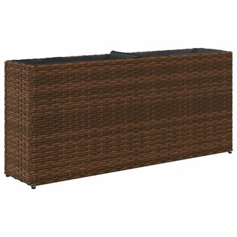 Plantenbakken met 2 potten 2 st 90x20x40 cm poly rattan bruin 8