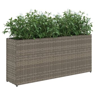 Plantenbakken met 2 potten 2 st 90x20x40 cm poly rattan grijs 4