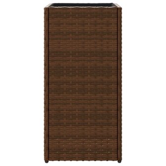 Plantenbakken 2 st 30x30x60 cm poly rattan bruin 7