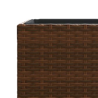 Plantenbakken 2 st 40x40x80 cm poly rattan bruin 9