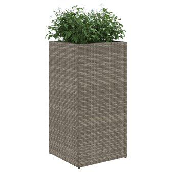 Plantenbakken 2 st 40x40x80 cm poly rattan grijs 4