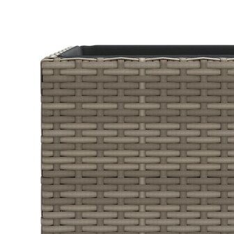 Plantenbakken 2 st 40x40x80 cm poly rattan grijs 9