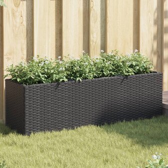 Plantenbakken met 3 potten 2 st 105x30x32 cm poly rattan zwart 1