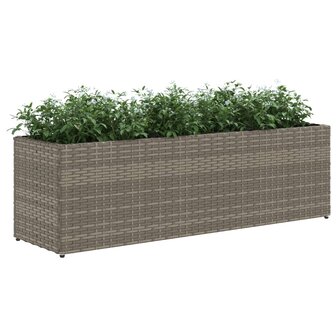 Plantenbakken met 3 potten 2 st 105x30x32 cm poly rattan grijs 4