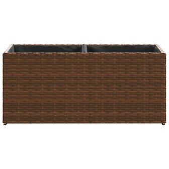 Plantenbakken met 2 potten 2 st 72x30x32 cm poly rattan bruin 6