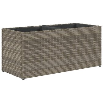 Plantenbakken met 2 potten 2 st 72x30x32 cm poly rattan grijs 8