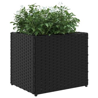 Plantenbakken 2 st 36x30x32 cm poly rattan zwart 4