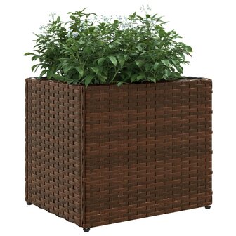 Plantenbakken 2 st 36x30x32 cm poly rattan bruin 4