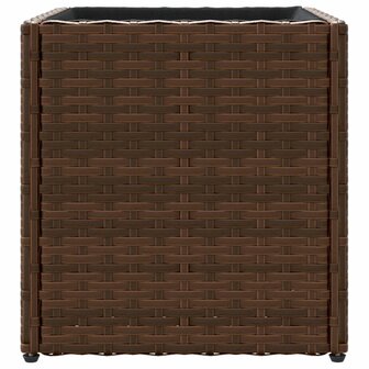 Plantenbakken 2 st 36x30x32 cm poly rattan bruin 7