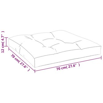 Palletkussen 70x70x12 cm stof rood 10