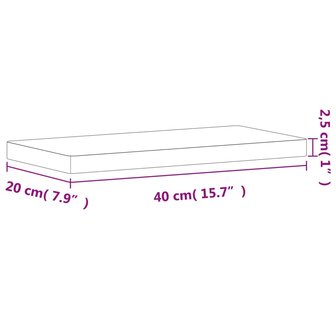 Wandschap 40x20x2,5 cm massief beukenhout 6