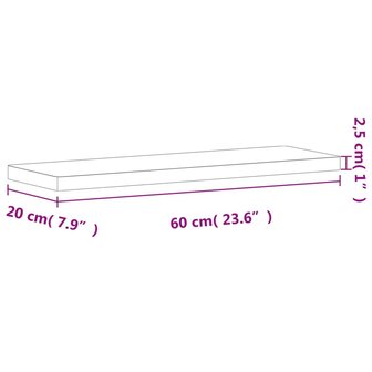 Wandschap 60x20x2,5 cm massief beukenhout 6