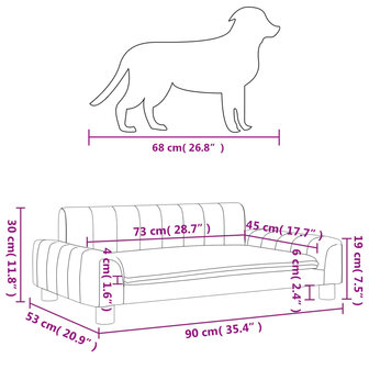 Hondenmand 90x53x30 cm stof bruin 7