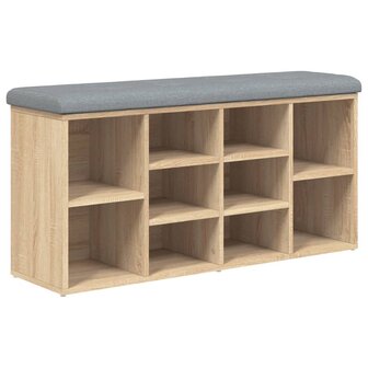 Schoenenbank 102x32x50 cm bewerkt hout sonoma eikenkleurig 2