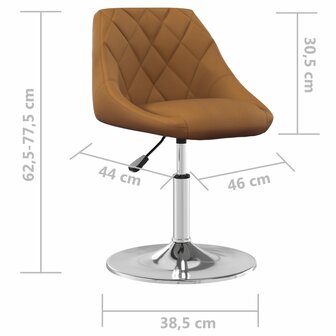 Eetkamerstoelen draaibaar 6 st fluweel bruin 8