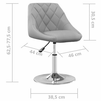 Eetkamerstoelen draaibaar 6 st fluweel lichtgrijs 8