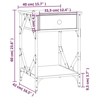 Nachtkastjes 2 st 40x42x60 cm bewerkt hout zwart 11