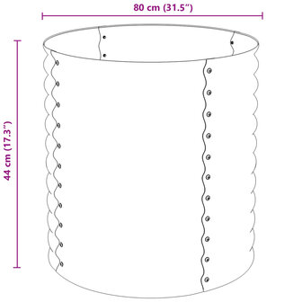 Plantenbak verhoogd 80x80x81 cm gegalvaniseerd staal zilver 7