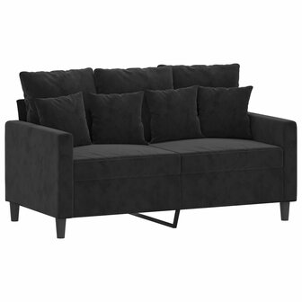 2-delige Loungeset met kussens fluweel zwart 3