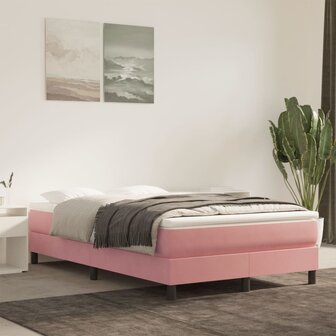 Pocketveringmatras 120x210x20 cm fluweel roze 1