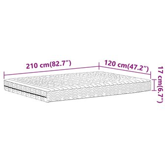 Schuimmatras hardheid H2 H3 120x210 cm wit 9