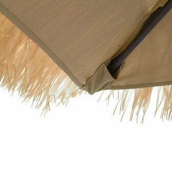 Parasol met LED&amp;apos;s en stalen paal 223x223x231 cm bruin 9