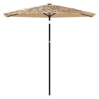 Parasol met LED&amp;apos;s en stalen paal 268x268x226 cm bruin 4