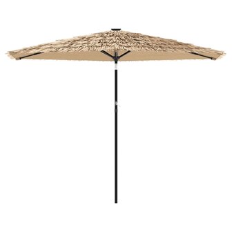 Parasol met LED&amp;apos;s en stalen paal 288x288x225 cm bruin 4