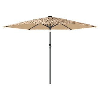 Parasol met LED&amp;apos;s en stalen paal 288x288x225 cm bruin 5