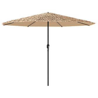 Parasol met LED&amp;apos;s en stalen paal 388x388x248 cm bruin 2