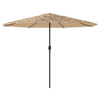 Parasol met LED&amp;apos;s en stalen paal 388x388x248 cm bruin 6