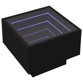 Nachtkastje met Infinity LED 40x40x30 cm zwart 3