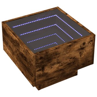 Nachtkastje met Infinity LED 40x40x30 cm gerookt eikenkleurig 3