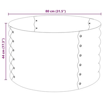 Plantenbak verhoogd 80x80x44 cm gegalvaniseerd staal zilver 7