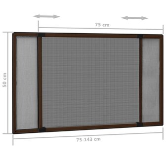 Raamhor uitschuifbaar (75-143)x50 cm bruin 11