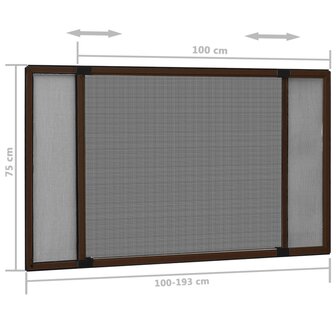 Raamhor uitschuifbaar (100-193)x75 cm bruin 11