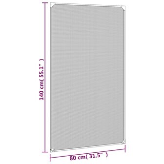 Insectenhor voor ramen magnetisch 80x140 cm wit 8