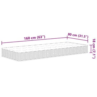 Binnenveringsmatras voor kinderen middelhard 80x160 cm 9