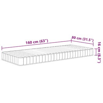 Schuimmatras voor kinderen middelzacht 80x160 cm 9