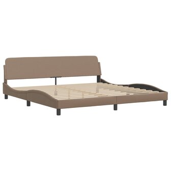 Bed met matras kunstleer cappuccinokleurig 200x200 cm 4