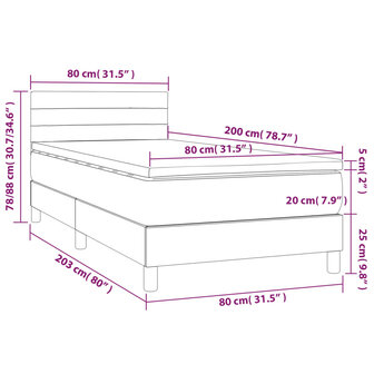 Boxspring met matras stof zwart 80x200 cm 7