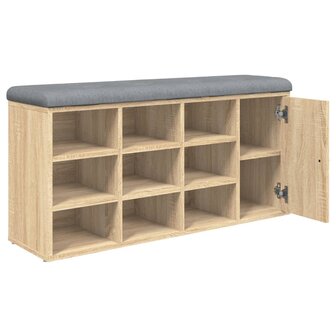 Schoenenbank 102x32x50 cm bewerkt hout sonoma eikenkleurig 8