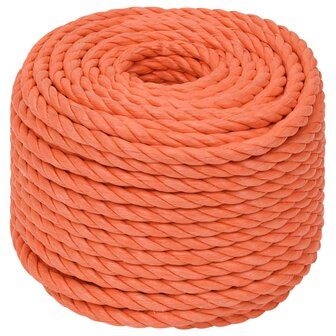 Werktouw 10 mm 50 m polypropeen oranje 2