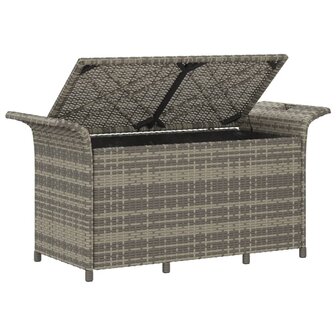 Tuinbank met kussen 116x46x57 cm poly rattan grijs 5