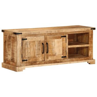 Tv-meubel 110x35x45 cm massief ruw mangohout 2